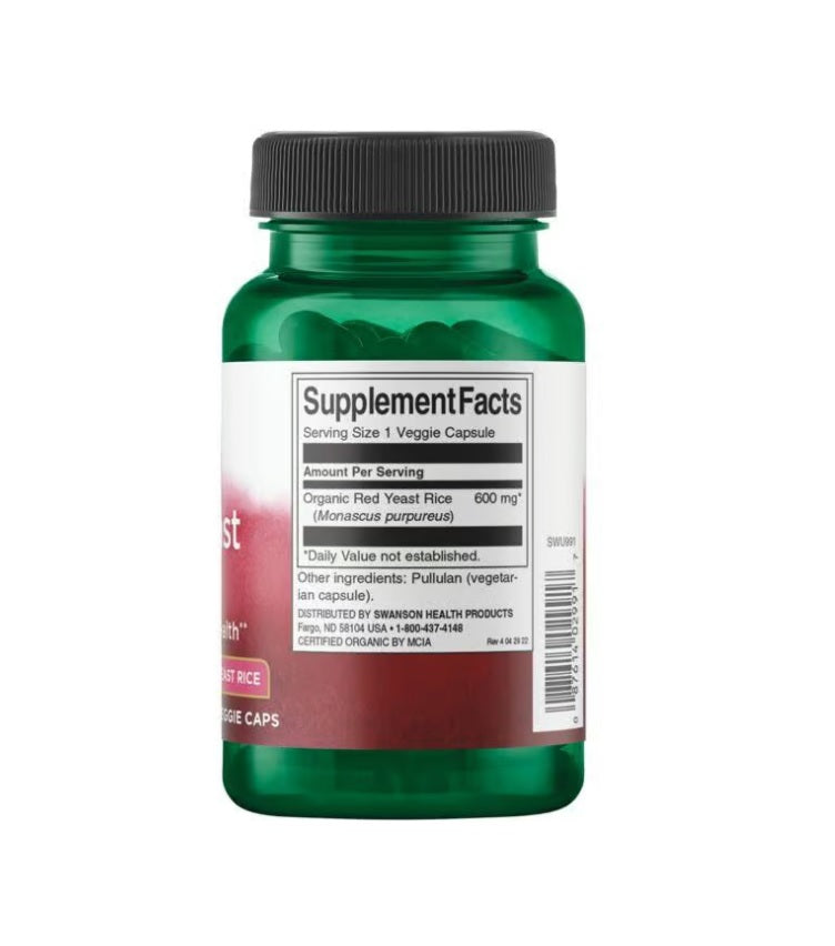 Red Yeast Rice, 600mg - 60 vcaps - Swanson