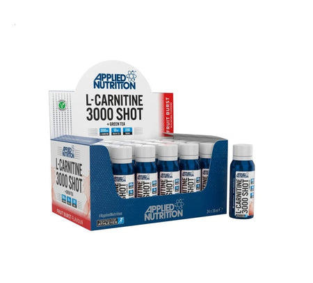 L-Carnitine 3000 + Green Tea Shot, Fruit Burst - 24 x 38 ml. - Applied Nutrition