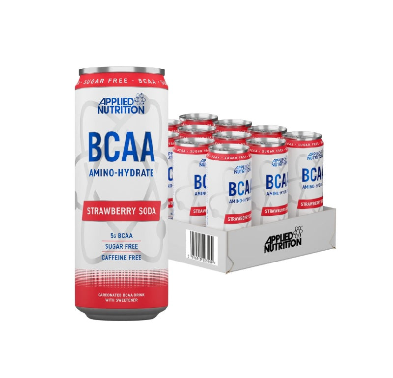 BCAA Amino-Hydrate Cans, Strawberry Soda - 24 x 330 ml. - Applied Nutrition