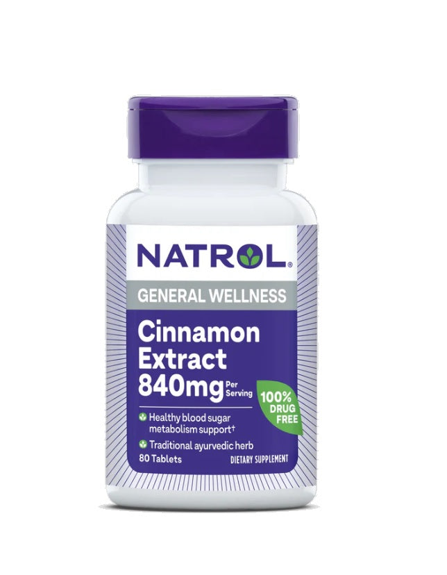 Cinnamon Extract, 1000mg - 80 tablets - Natrol