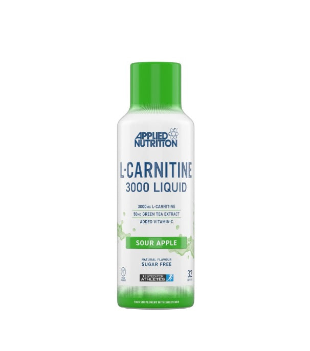 L-Carnitine Liquid 3000 &amp; Green Tea, Sour Apple - 495 ml. - Applied Nutrition