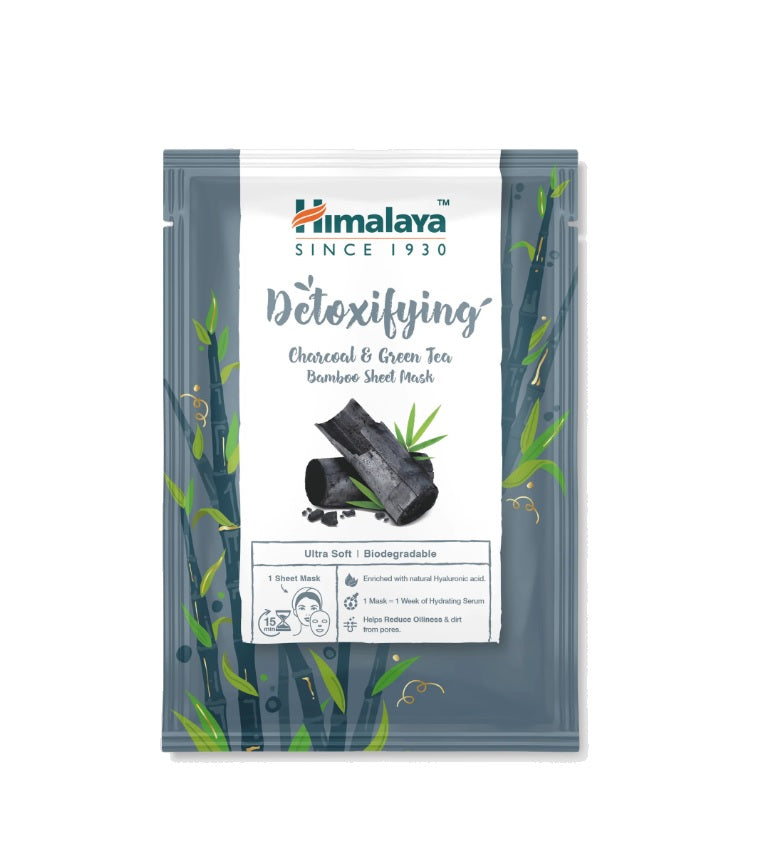 Detoxifying Charcoal &amp; Green Tea Bamboo Sheet Mask - 30 ml. - Himalaya