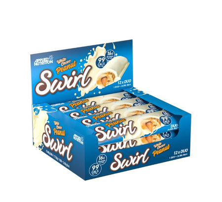 Swirl Duo Bar, White Choco Peanut - 12 x 60g - Applied Nutrition