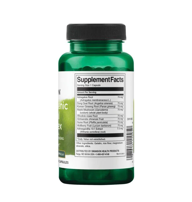 Adaptogenic Herbal Complex with Rhodiola, Ashwagandha & Ginseng 60 caps S