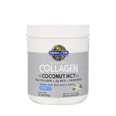 Grass Fed Collagen Coconut MCT, Vanilla 408 grams - Garden Of Life