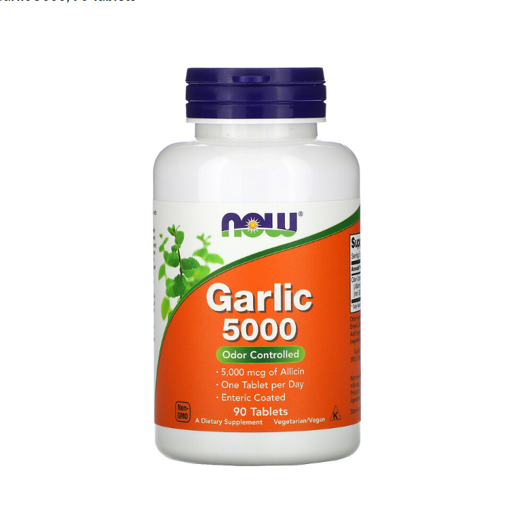 Garlic 5000, Odor Controlled 90 tablets NOW Foods