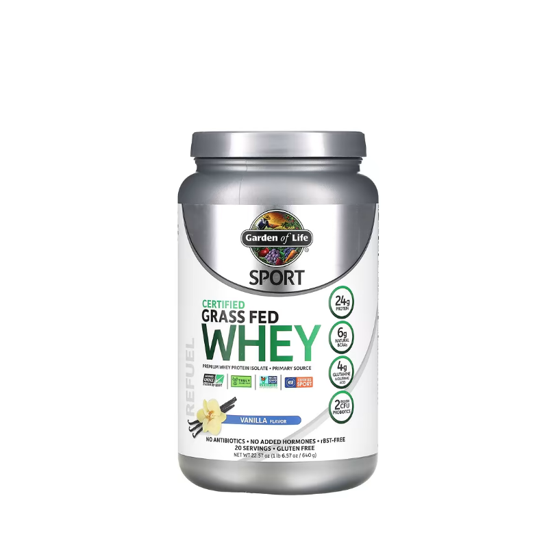 Sport Certified Grass Fed Whey Protein, Vanilla 640 grams - Garden Of Life