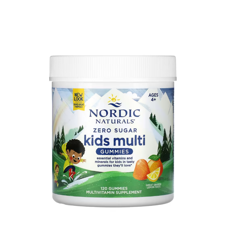 Kids Multi Zero Sugar, Orange Lemon 120 gummies - Nordic Naturals