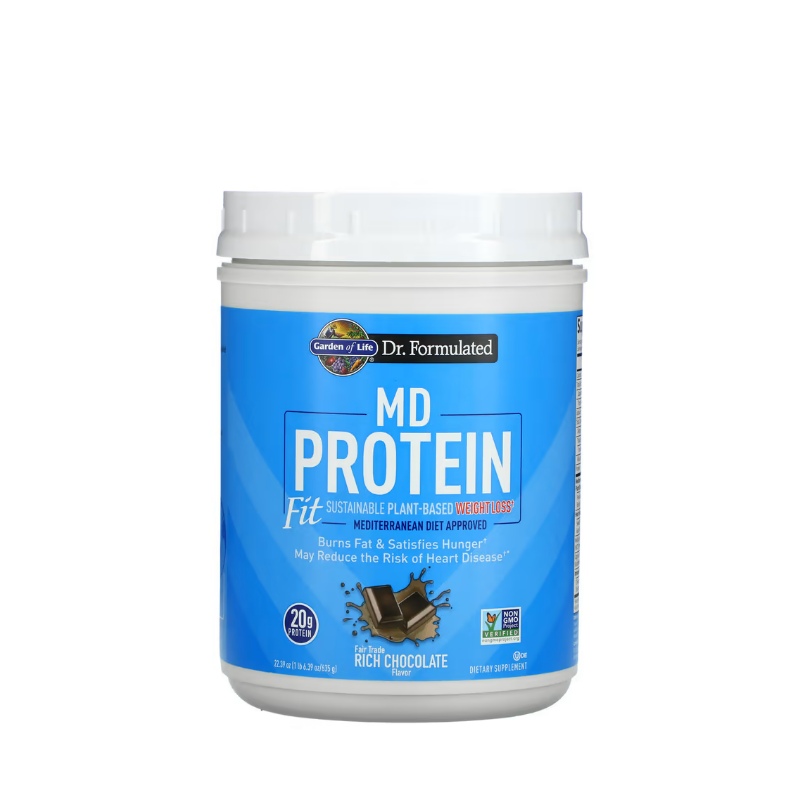 Dr. Formulated MD Protein FIT Sustainable Plant-Based Powder, Rich Chocolate 635 grams - Garden Of Life