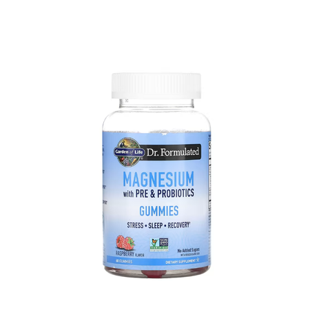Dr. Formulated Magnesium with Pre & Probiotics Gummies, Raspberry 60 gummies - Garden Of Life