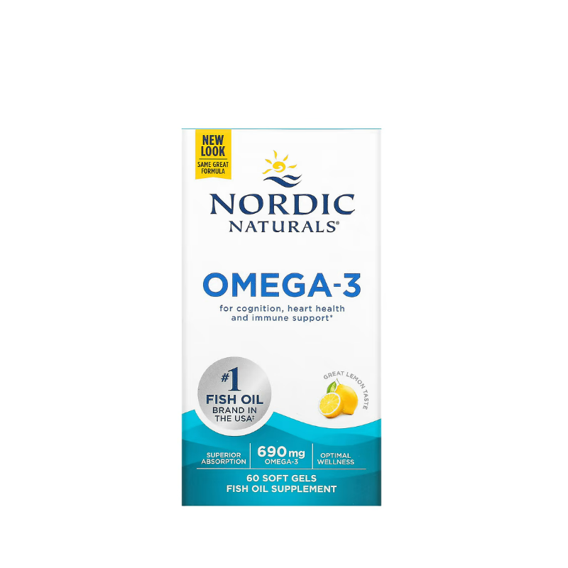 Omega-3, 690mg Lemon 60 softgels - Nordic Naturals