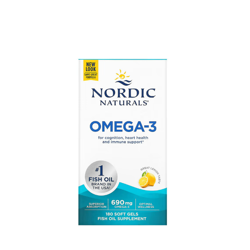 Omega-3, 690mg Lemon 180 softgels - Nordic Naturals