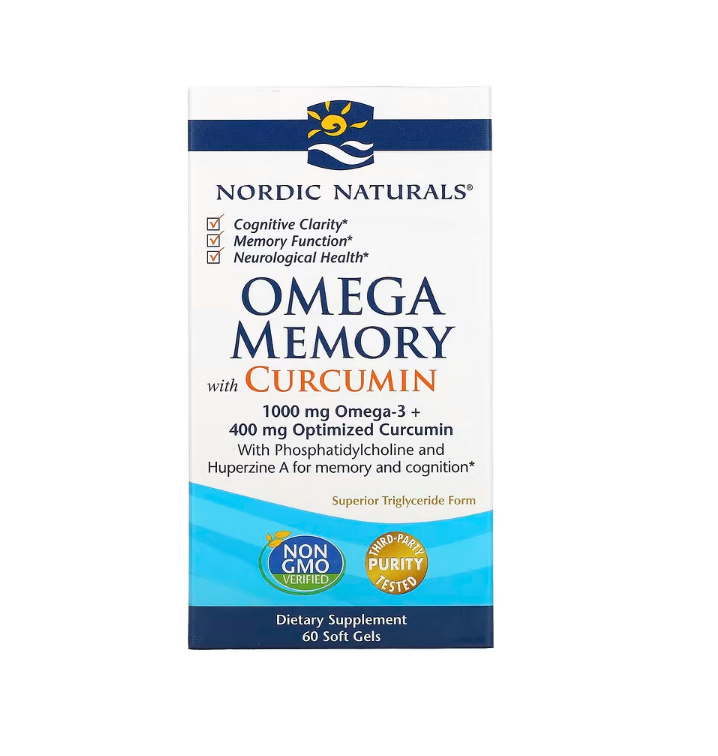 Omega Memory with Curcumin, 1000mg 60 softgels Nordic Naturals