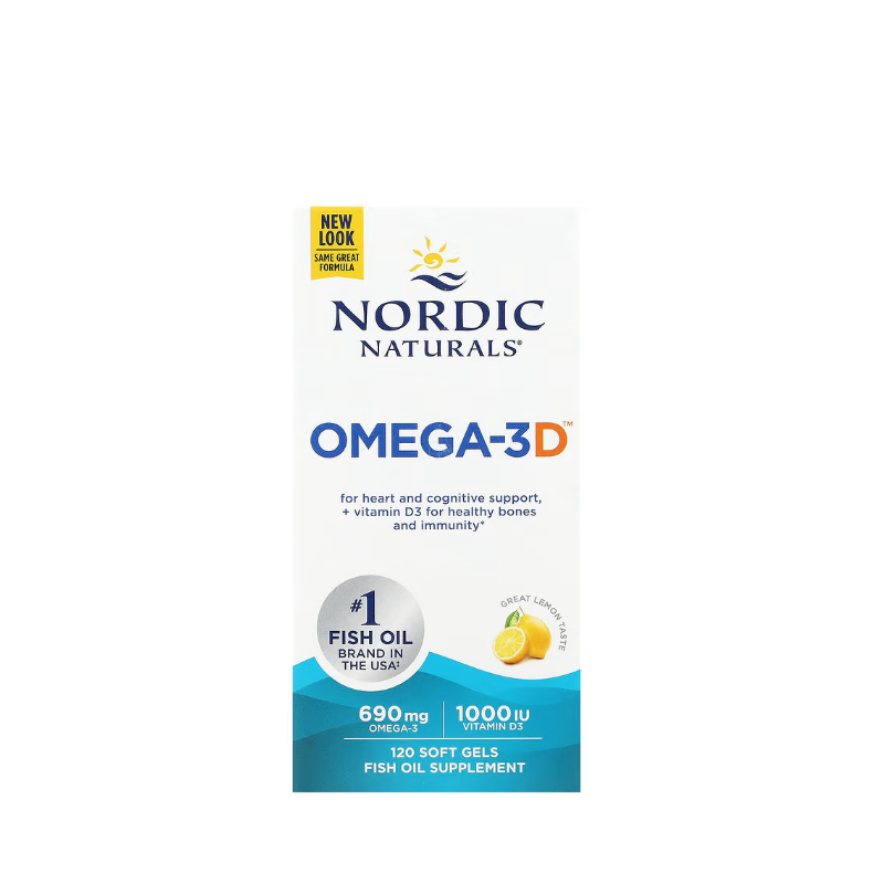 Omega-3D, 690mg Lemon 120 softgels - Nordic Naturals