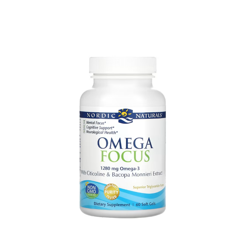 Omega Focus with Citicoline & Bacopa Monnieri Extract, 1280mg 60 softgels - Nordic Naturals