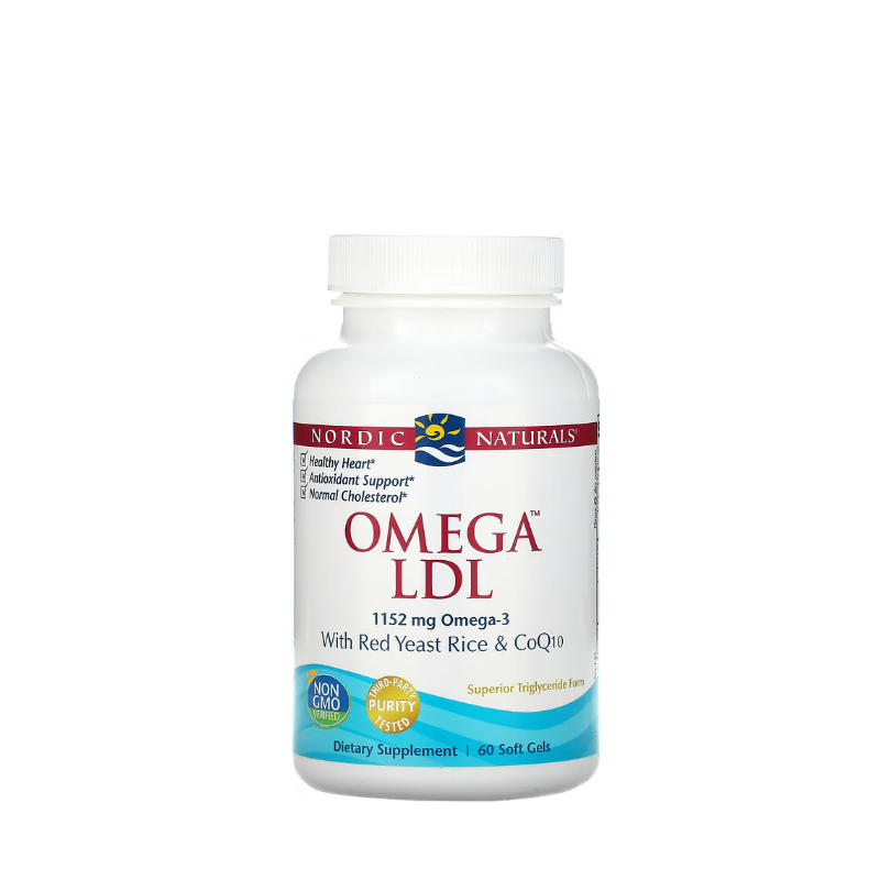 Omega LDL with Red Yeast Rice and CoQ10, 1152mg 60 softgels - Nordic Naturals