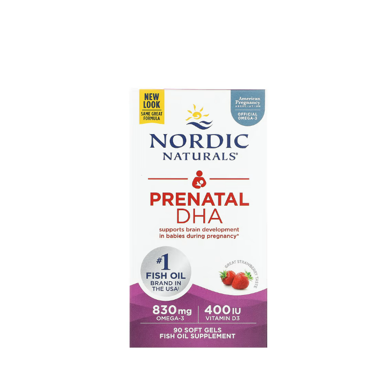 Prenatal DHA, 830mg Strawberry 90 softgels - Nordic Naturals