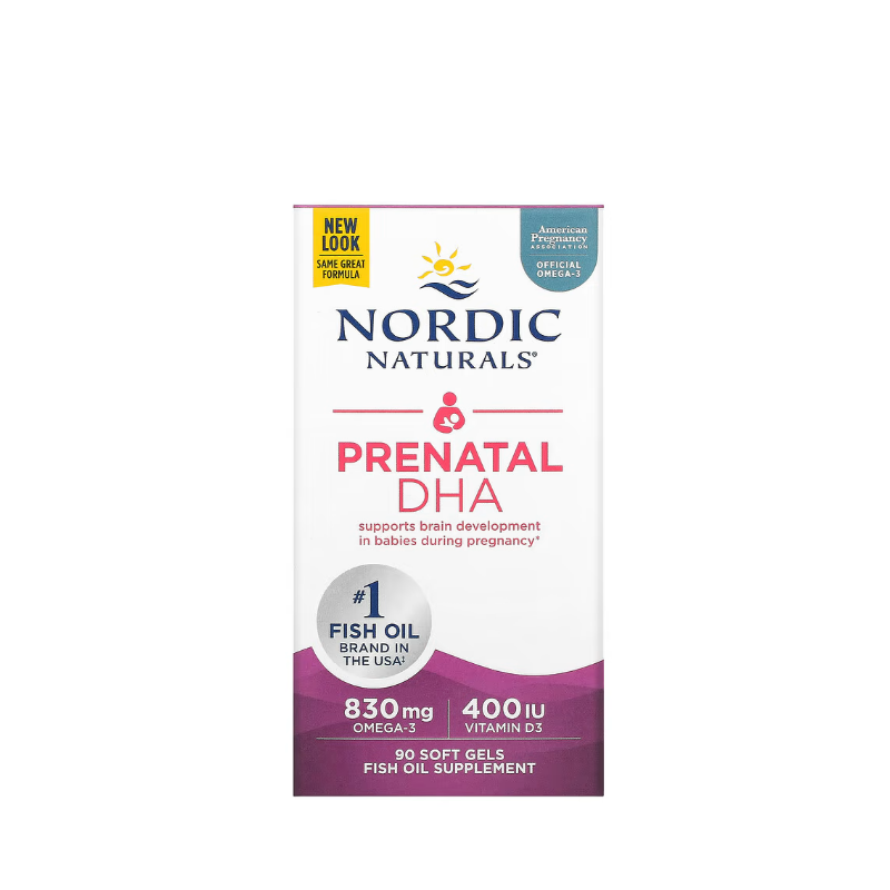 Prenatal DHA, 830mg Unflavored (EAN 768990017414) 90 softgels - Nordic Naturals