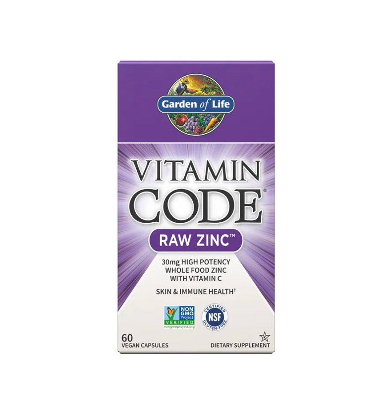 Vitamin Code Raw Zinc 60 vegan capsules Garden of Life