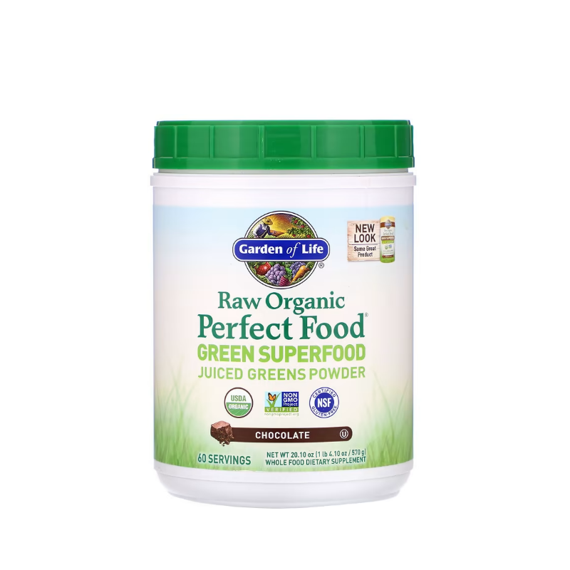 Raw Organic Perfect Food Green Superfood, Chocolate 570 grams - Garden Of Life