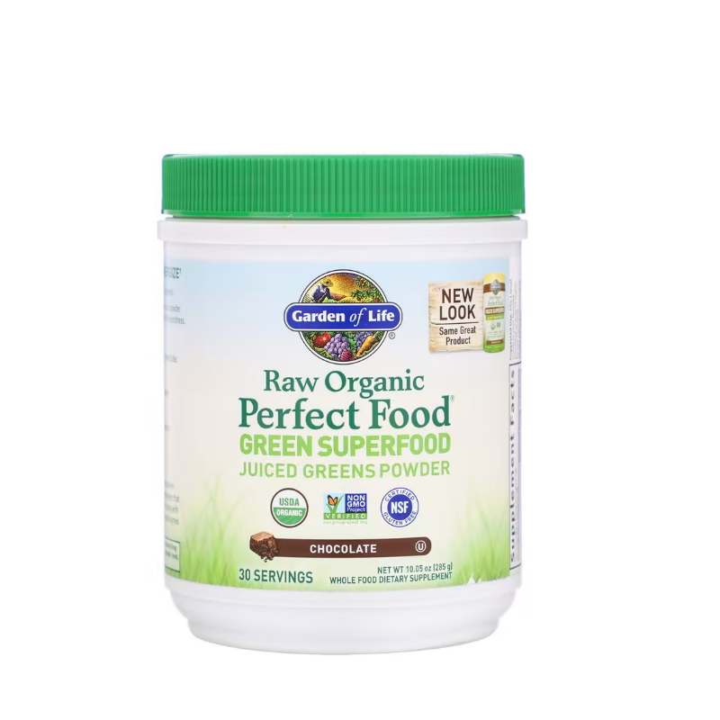 Raw Organic Perfect Food Green Superfood, Chocolate 285 grams - Garden Of Life