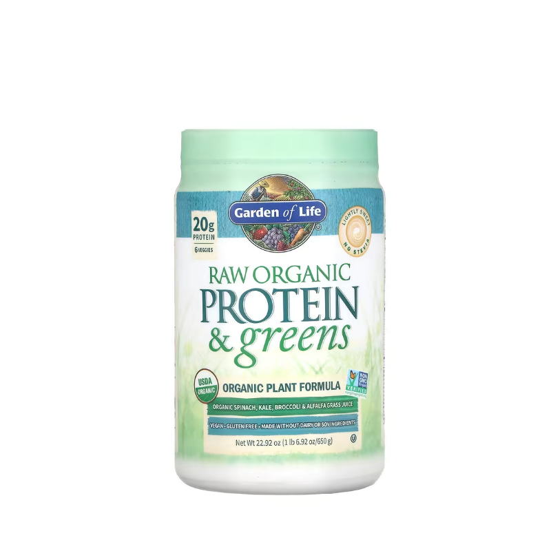 Raw Organic Protein & Greens, Lightly Sweet 650 grams - Garden Of Life