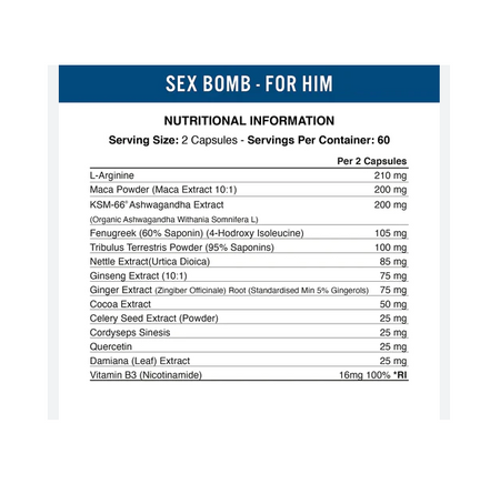 Sex Bomb For Him 120 caps Applied Nutrition