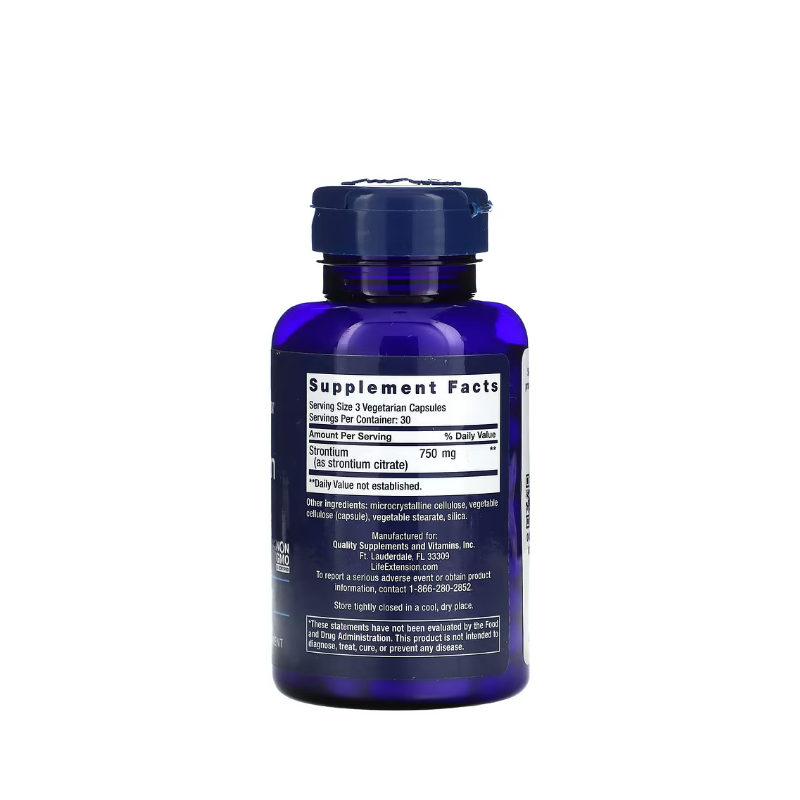 Strontium Caps, 750mg 90 vcaps - Life Extension