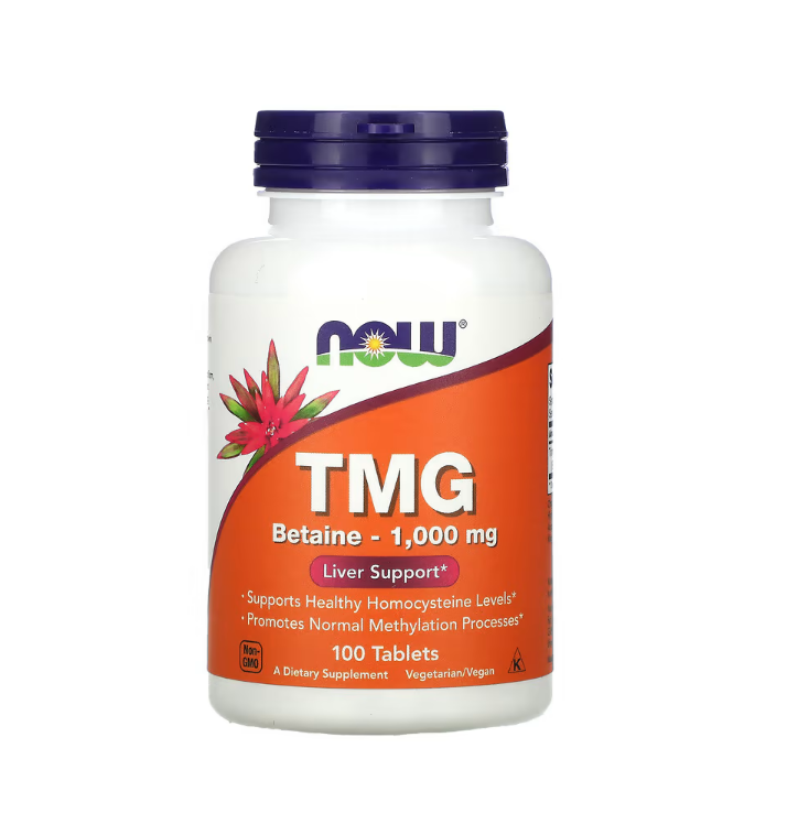 TMG (Trimethylglycine), 1000mg - 100 tablets Now Foods