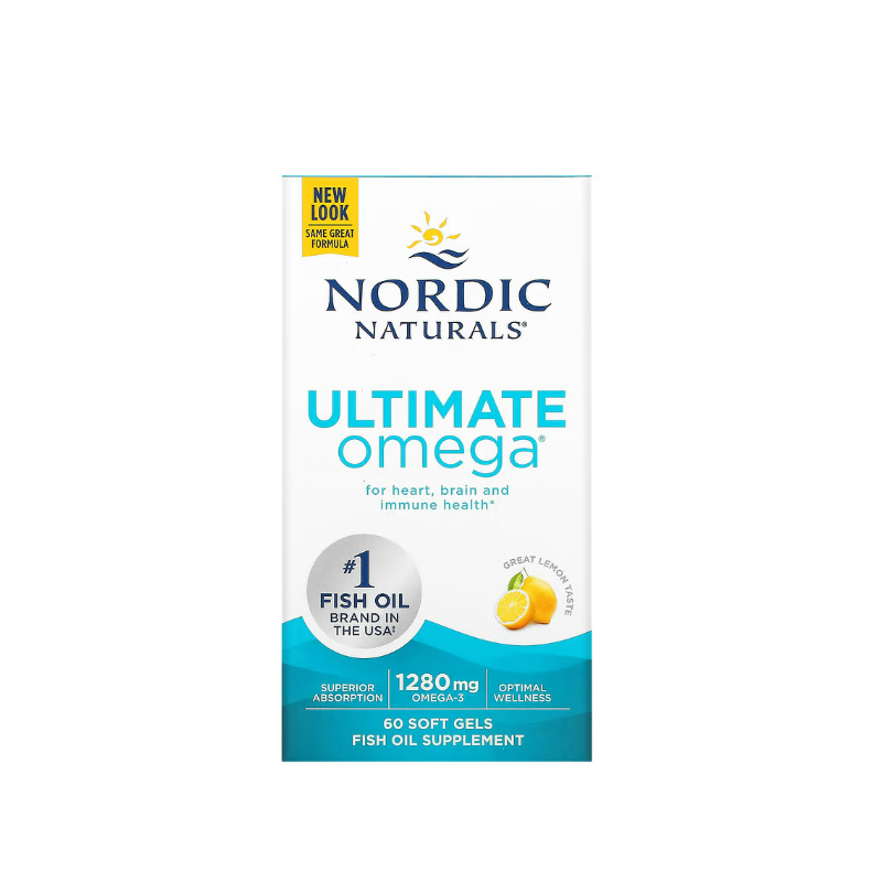 Ultimate Omega, 1280mg Lemon 60 fish gelatin softgels - Nordic Naturals