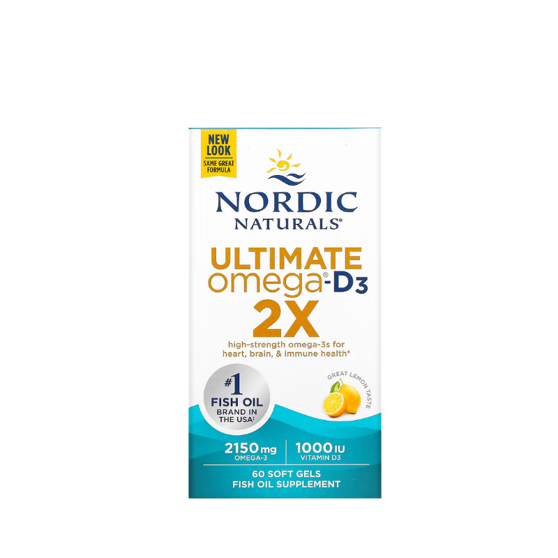 Ultimate Omega 2X with Vitamin D3, 2150mg Lemon 60 softgels - Nordic Naturals