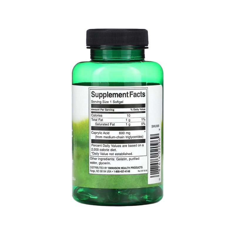 Caprylic Acid, 600mg - 60 softgels