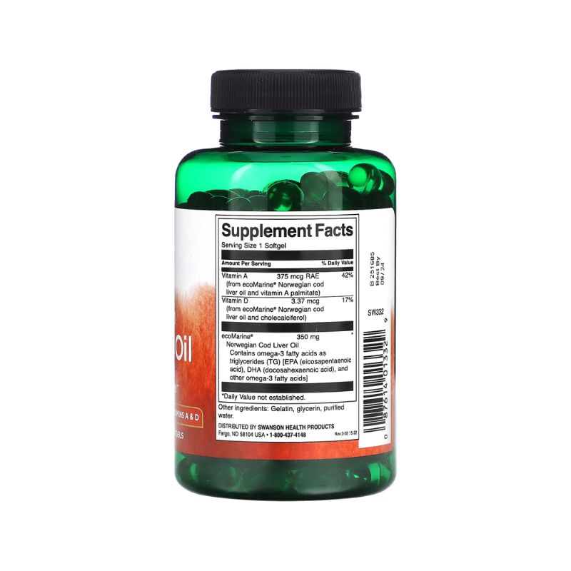 Cod Liver Oil, 350mg - 250 softgels