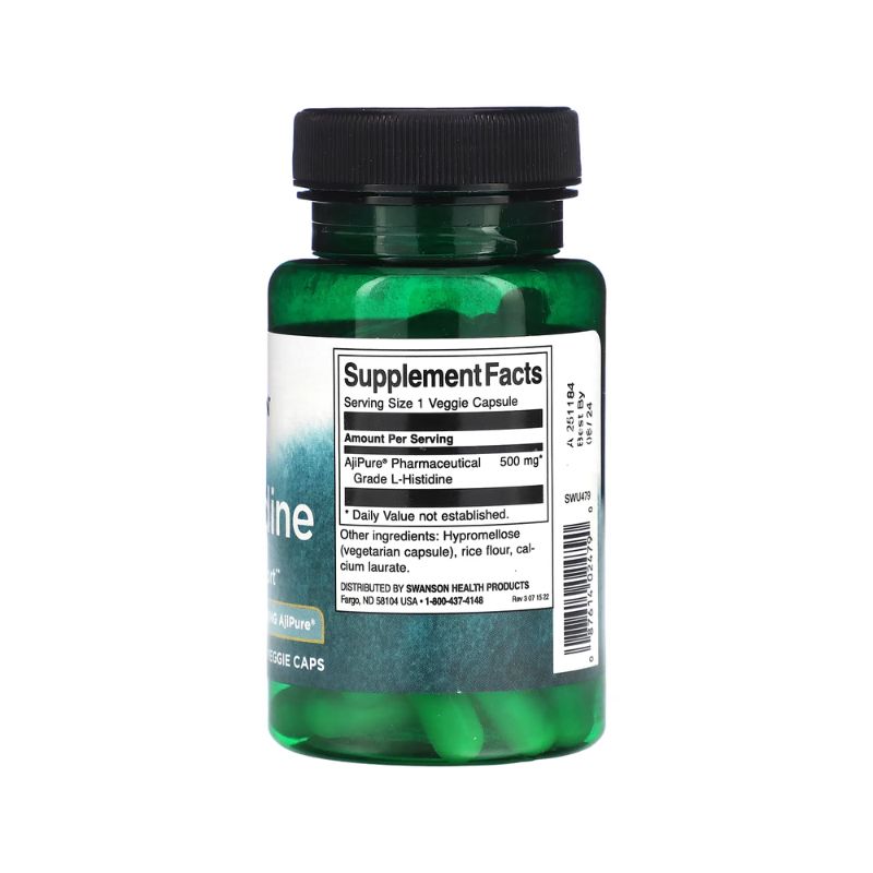 AjiPure L-Histidine, 500mg - 60 vcaps