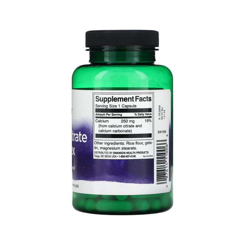 Calcium Citrate Complex, 250mg - 100 caps