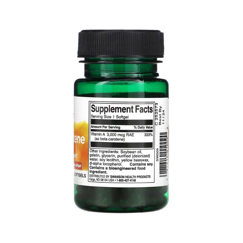 Beta-Carotene (Vitamin A), 10 000 IU - 100 softgels