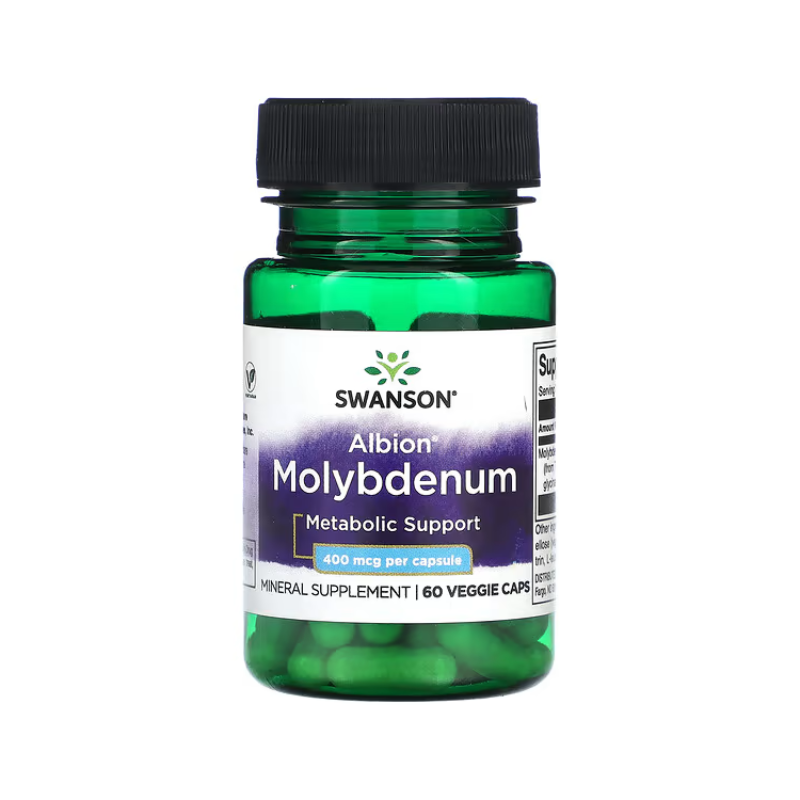 Supplement facts Serving Size: 1 Veggie Capsule  Amount Per Serving	%Daily Value Molybdenum (from TRAACS® Molybdenum glycinate chelate)	400 mcg	889%