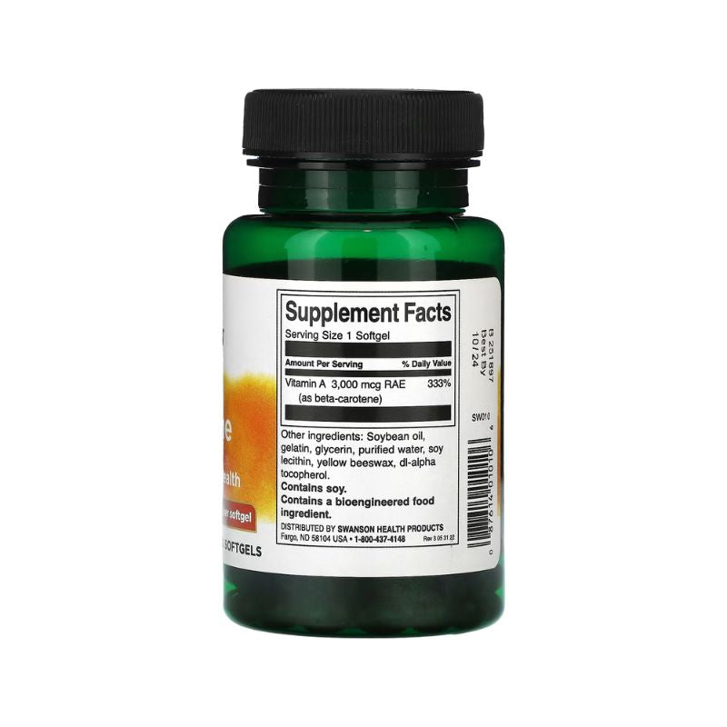 Beta-Carotene (Vitamin A), 10 000 IU - 250 softgels