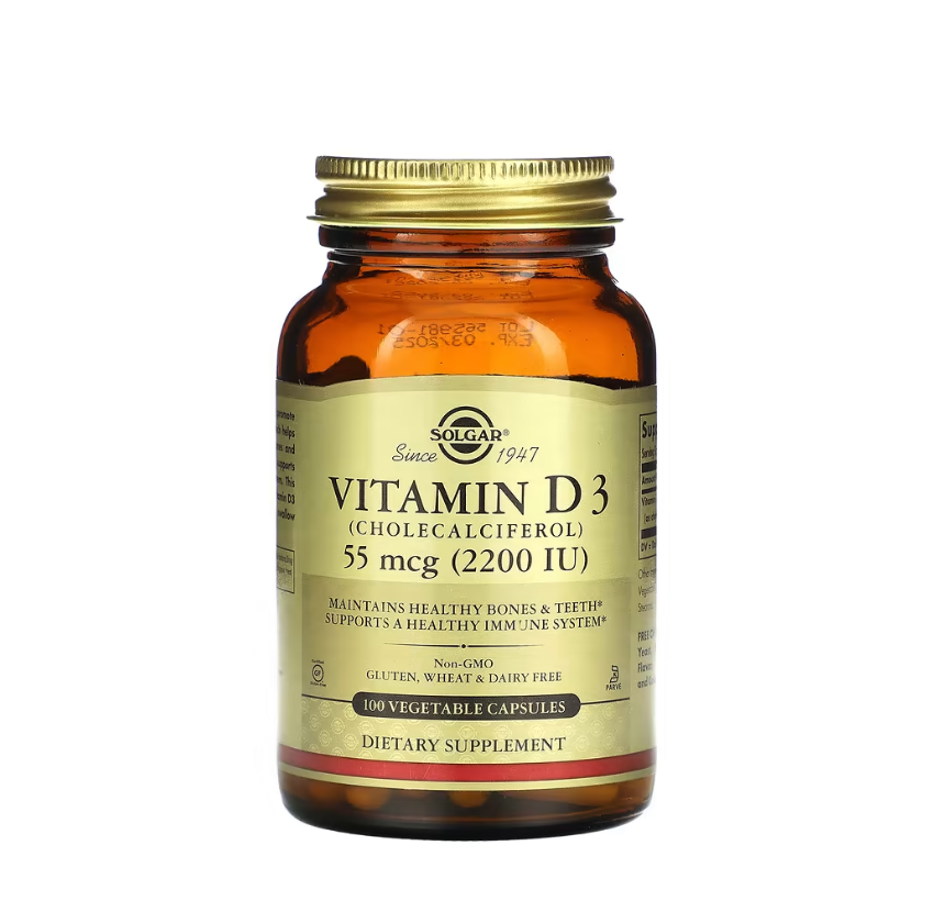 Vitamin D3 Choleclaciferol, 55mcg 100 vcaps Solgar