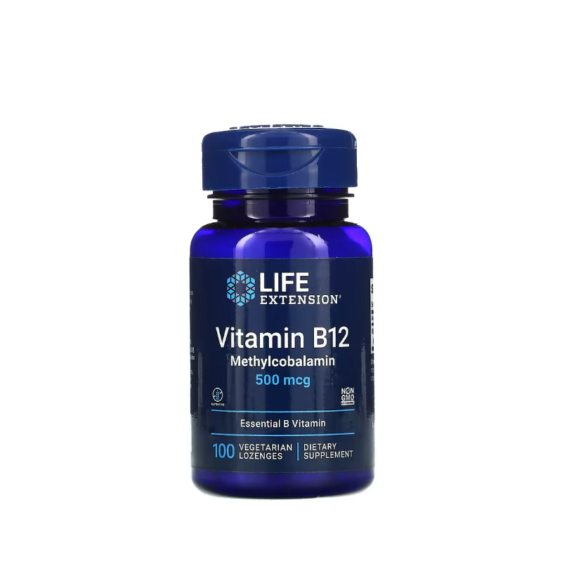 Vitamin B12 Methylcobalamin, 500mcg 100 vegetarian lozenges - Life Extension