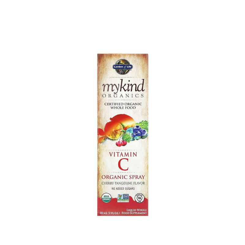 Mykind Organics Vitamin C Organic Spray, Cherry-Tangerine 58 ml - Garden Of Life