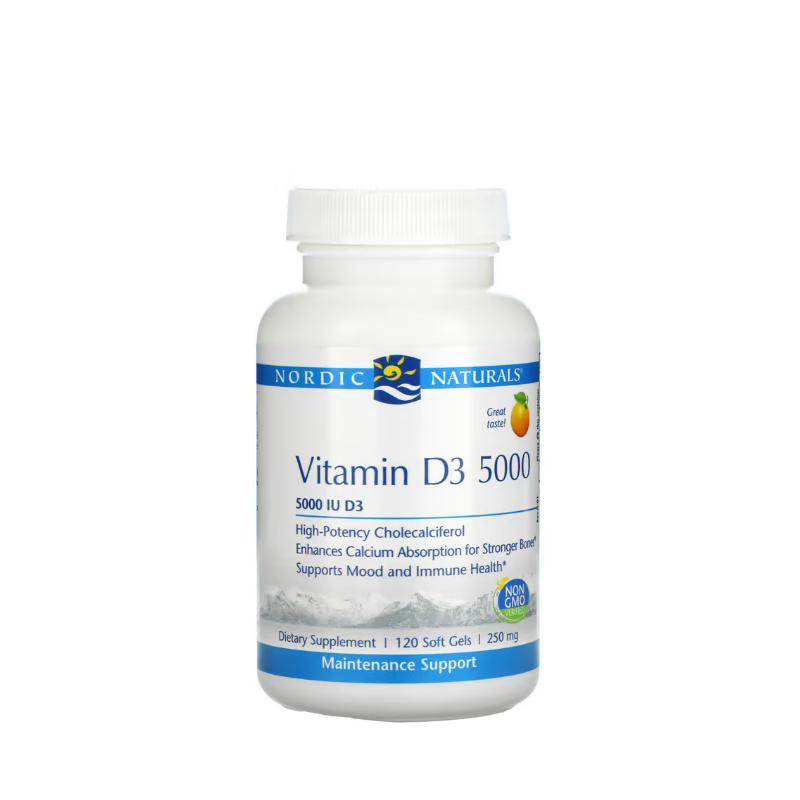 Vitamin D3 5000, 5000 IU Orange 120 softgels - Nordic Naturals