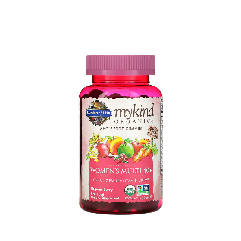 Mykind Organics Women's Multi 40+ Gummies, Organic Berry 120 vegan gummy drops - Garden of Life