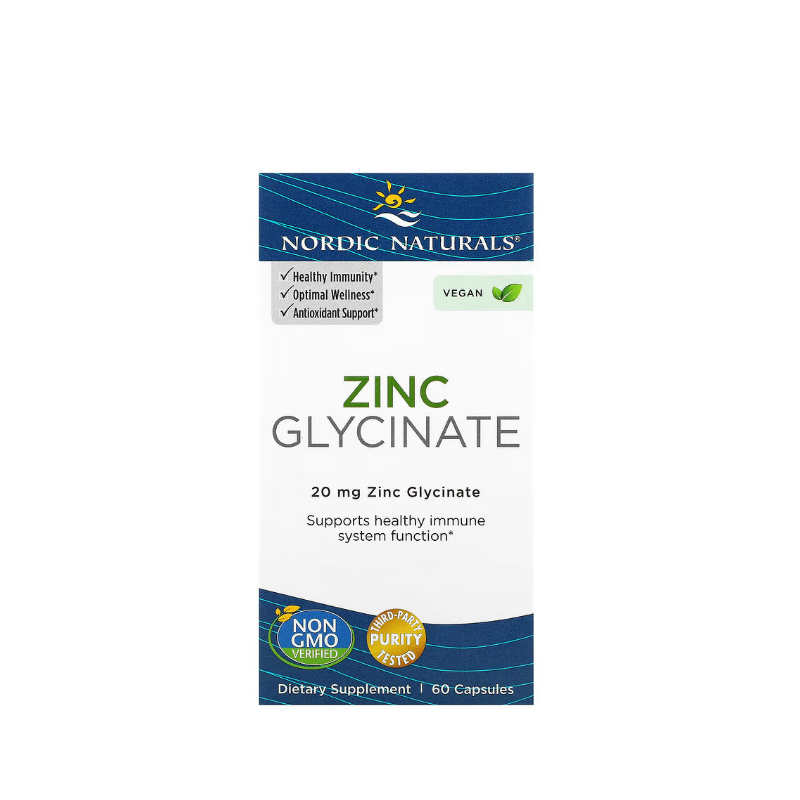 Zinc Glycinate, 20mg 60 caps - Nordic Naturals