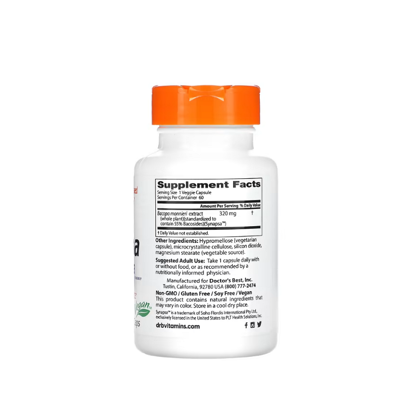 Bacopa with Synapsa, 320mg 60 vcaps - Doctor's Best