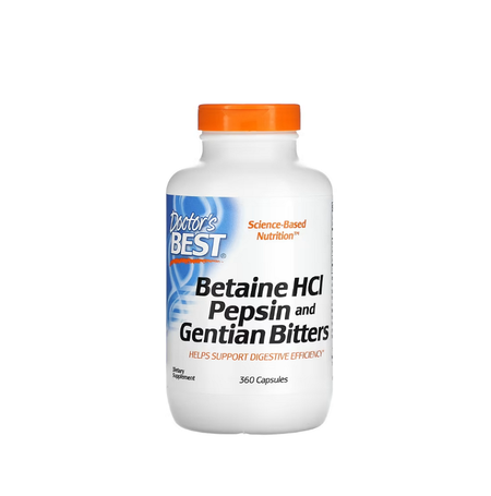 Betaine HCl Pepsin & Gentian Bitters 360 caps - Doctor's Best