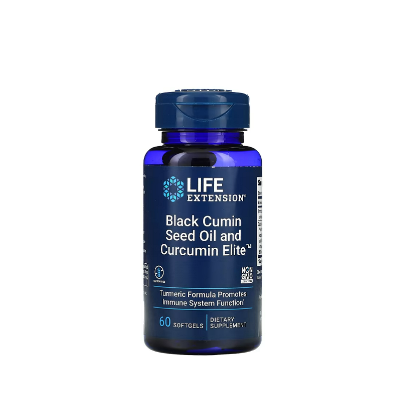 Black Cumin Seed Oil and Curcumin Elite Turmeric Extract 60 softgels - Life Extension