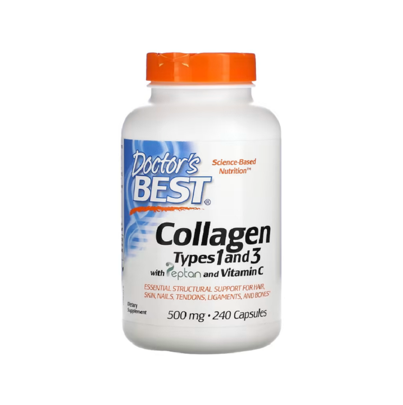 Collagen Types 1 and 3 with Vitamin C, 500mg 240 caps - Doctor's Best