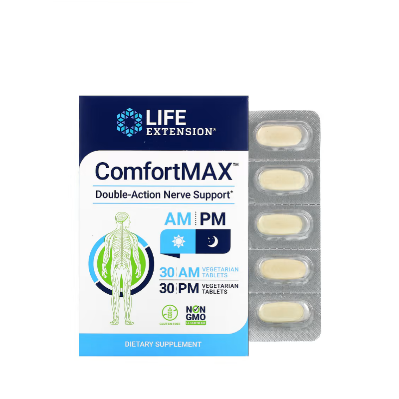 ComfortMax 30 AM + 30 PM vegetarian tabs - Life Extension