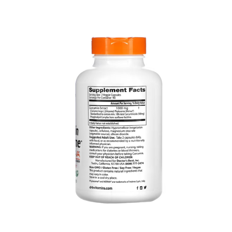 Curcumin Phytosome with Meriva, 500mg 180 vcaps - Doctor's Best